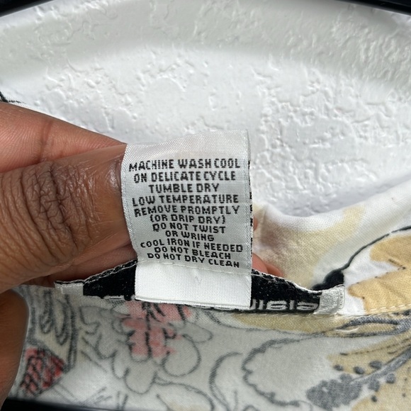 Cathy Daniels Floral Village Blouse Henley Button Down Short Sleeve Size 2X - Picture 4 of 9